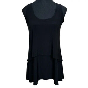 Sympli Womens 6 Tiered Black  Tank Relax Essential Top